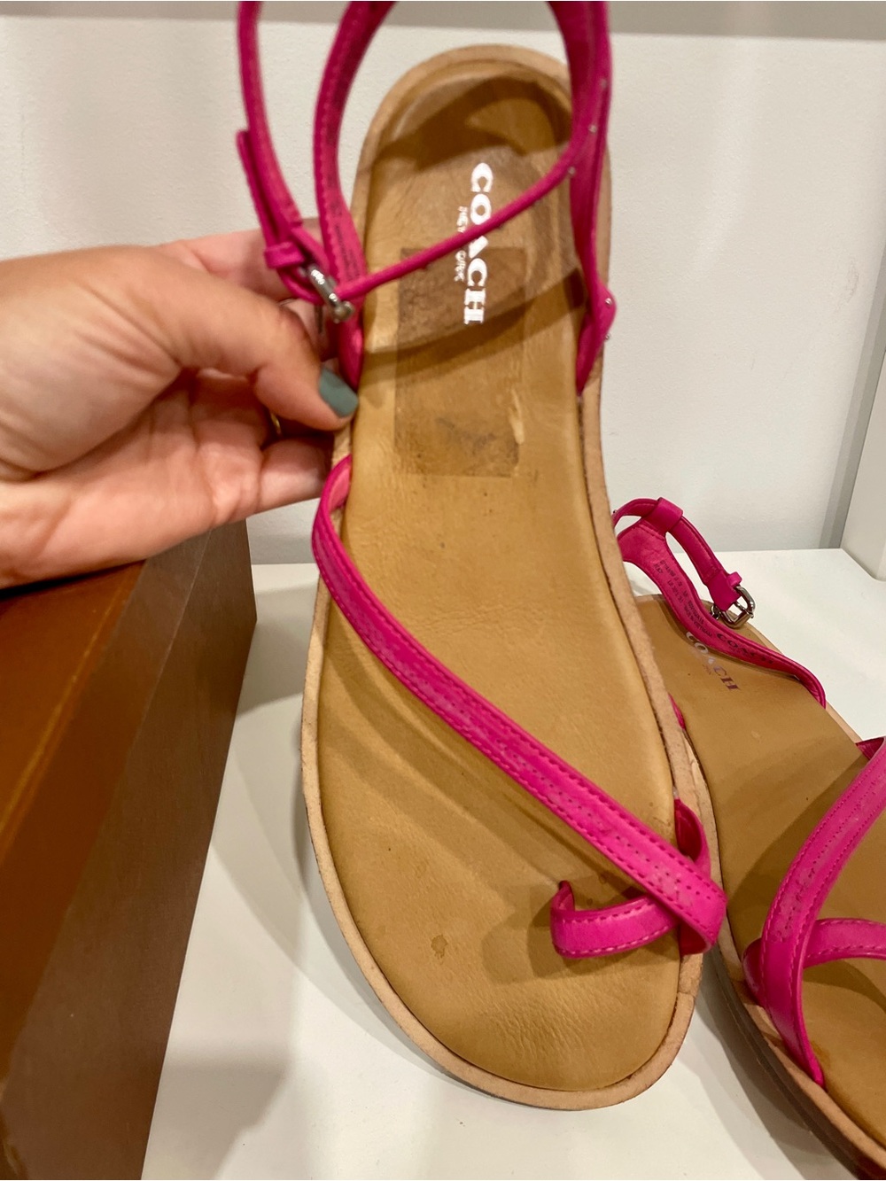Vintage Hot Pink Coach Sandals, 8.5 - Picture 4 of 5